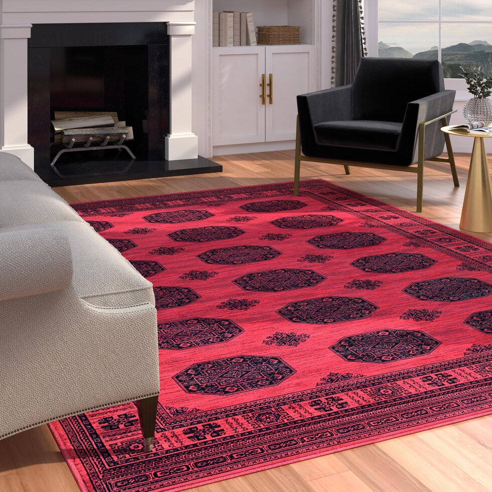 red black rug   