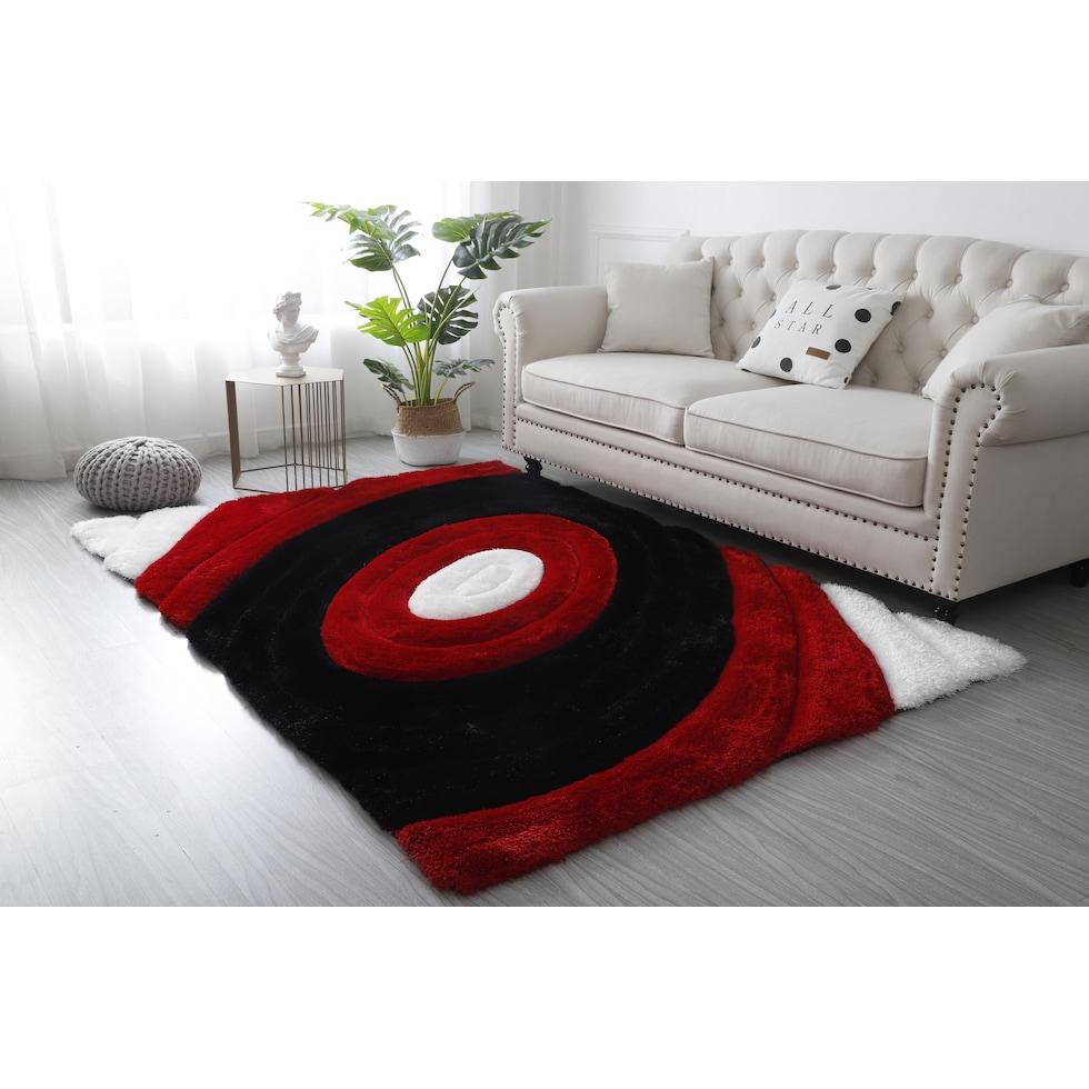 red white gray area rug  x    