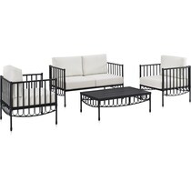 redondo black outdoor loveseat set   