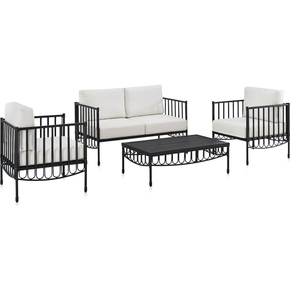 redondo black outdoor loveseat set   