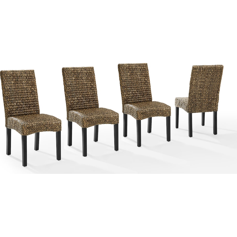 reed seagrass dark brown dining chair   