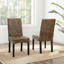 reed seagrass dark brown dining chair   