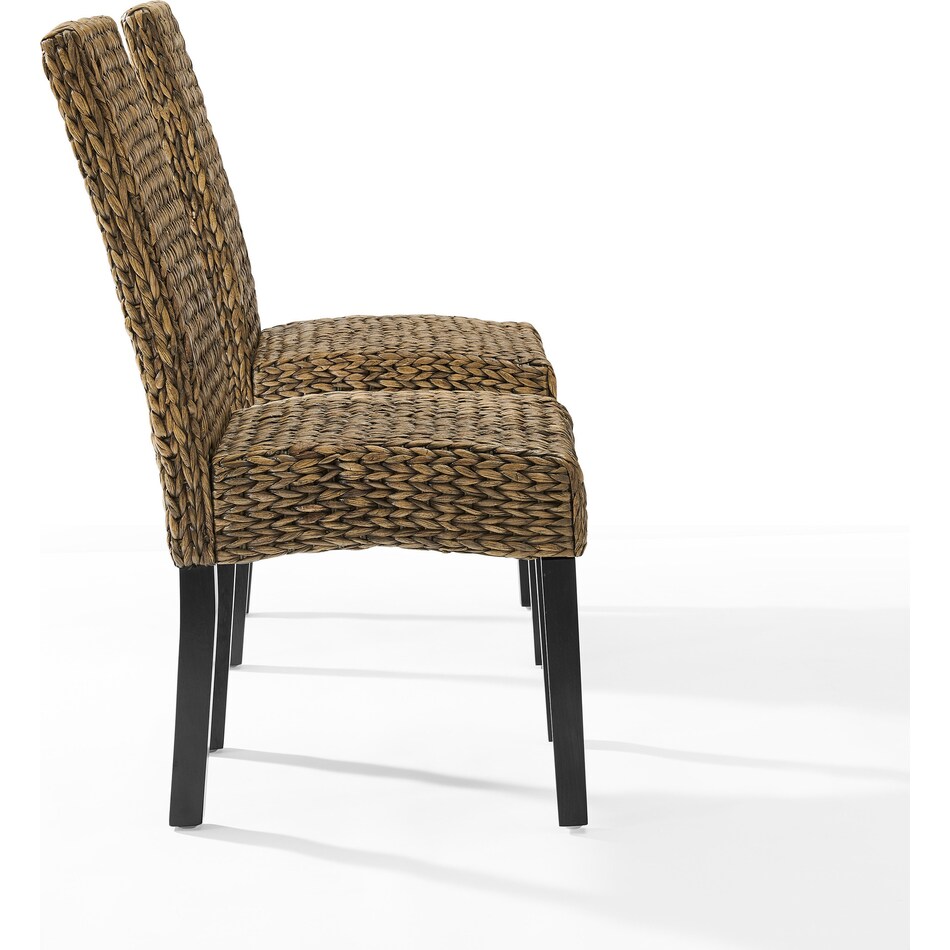 reed seagrass dark brown dining chair   