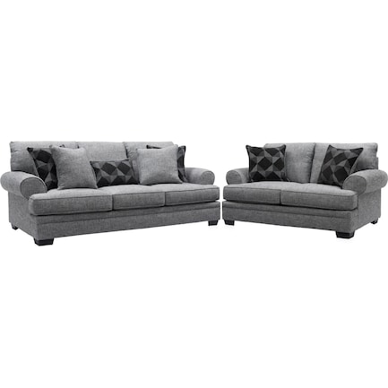 Reese Sofa and Loveseat Set - Gray