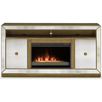 reflection entertainment mirrored fireplace tv stand   