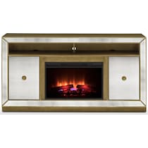 reflection entertainment silver fireplace tv stand   