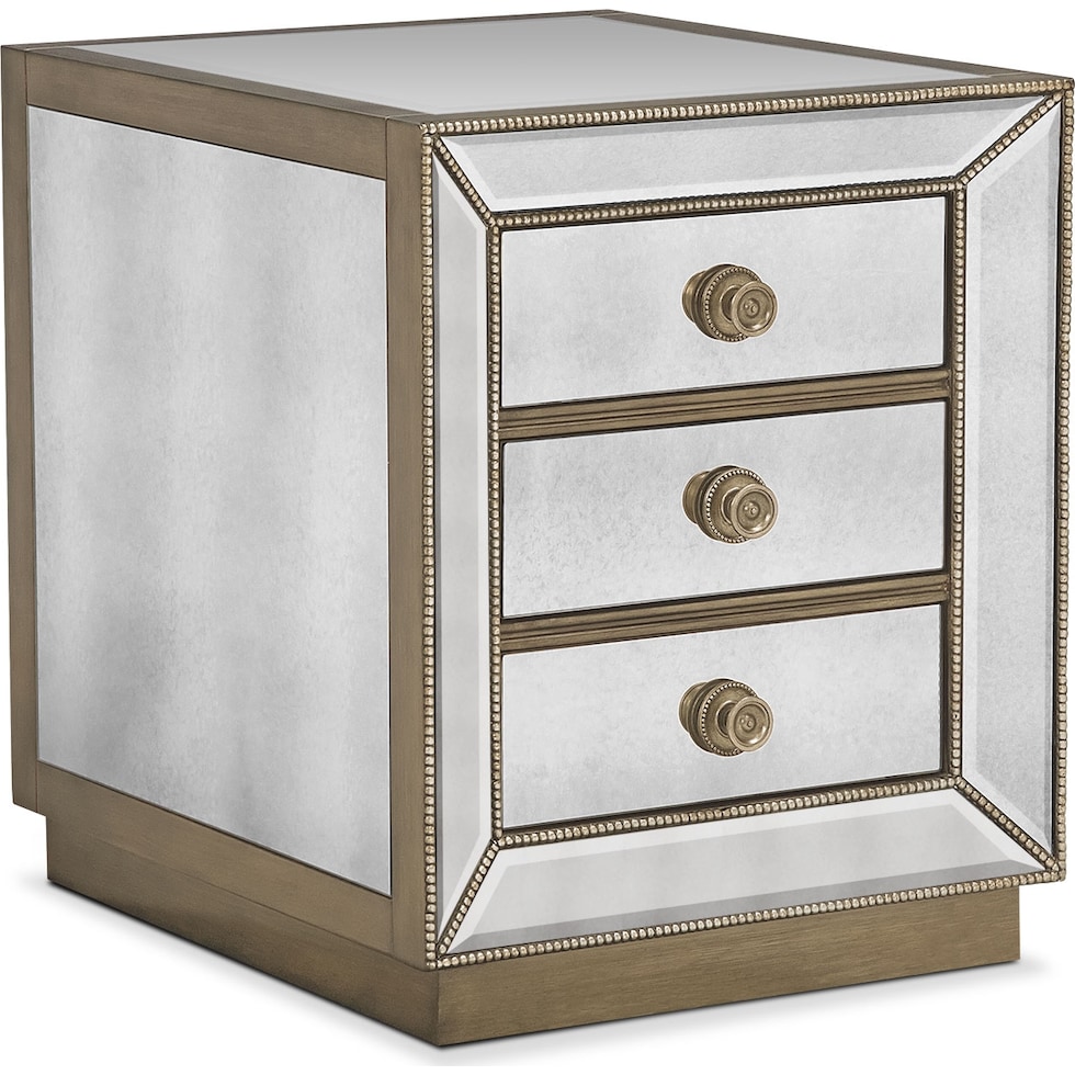 reflection silver chairside table   