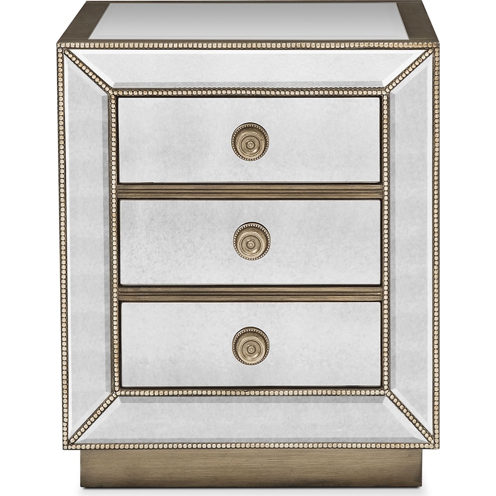 reflection silver chairside table   