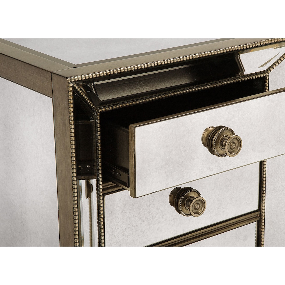 reflection silver chairside table   
