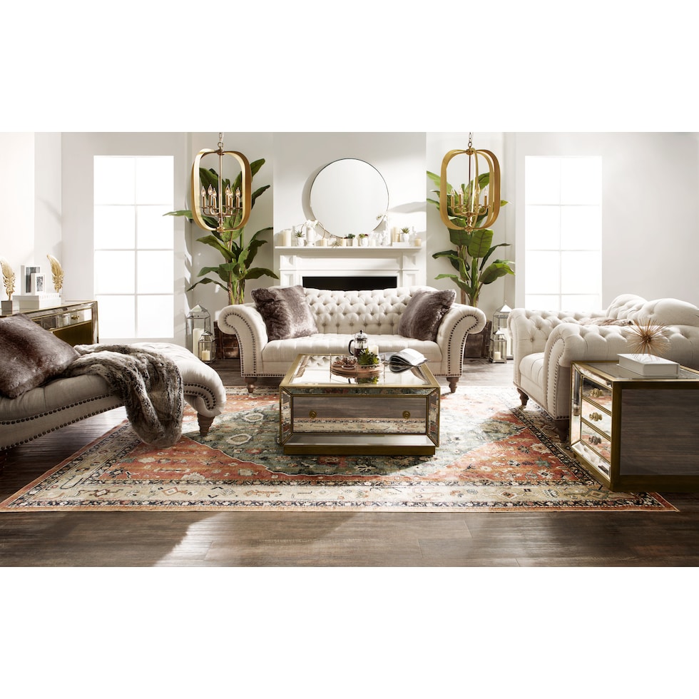 reflection silver chairside table   