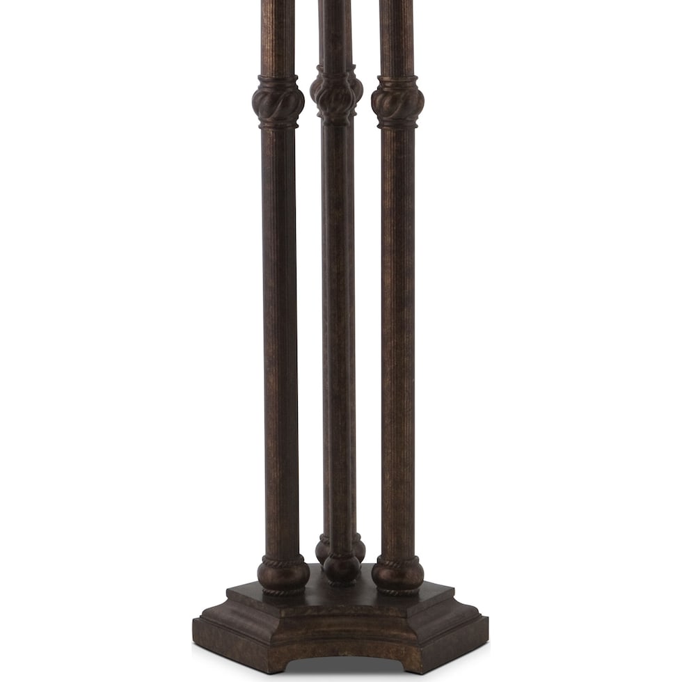 regal antique dark brown floor lamp   