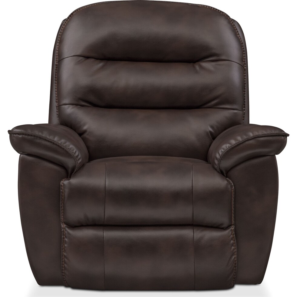 regis dark brown glider recliner   