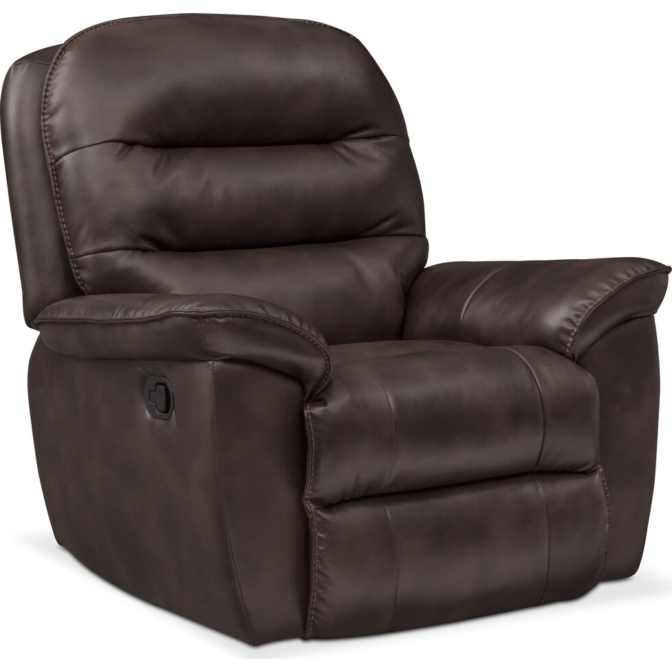 regis dark brown glider recliner   