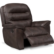 regis dark brown glider recliner   