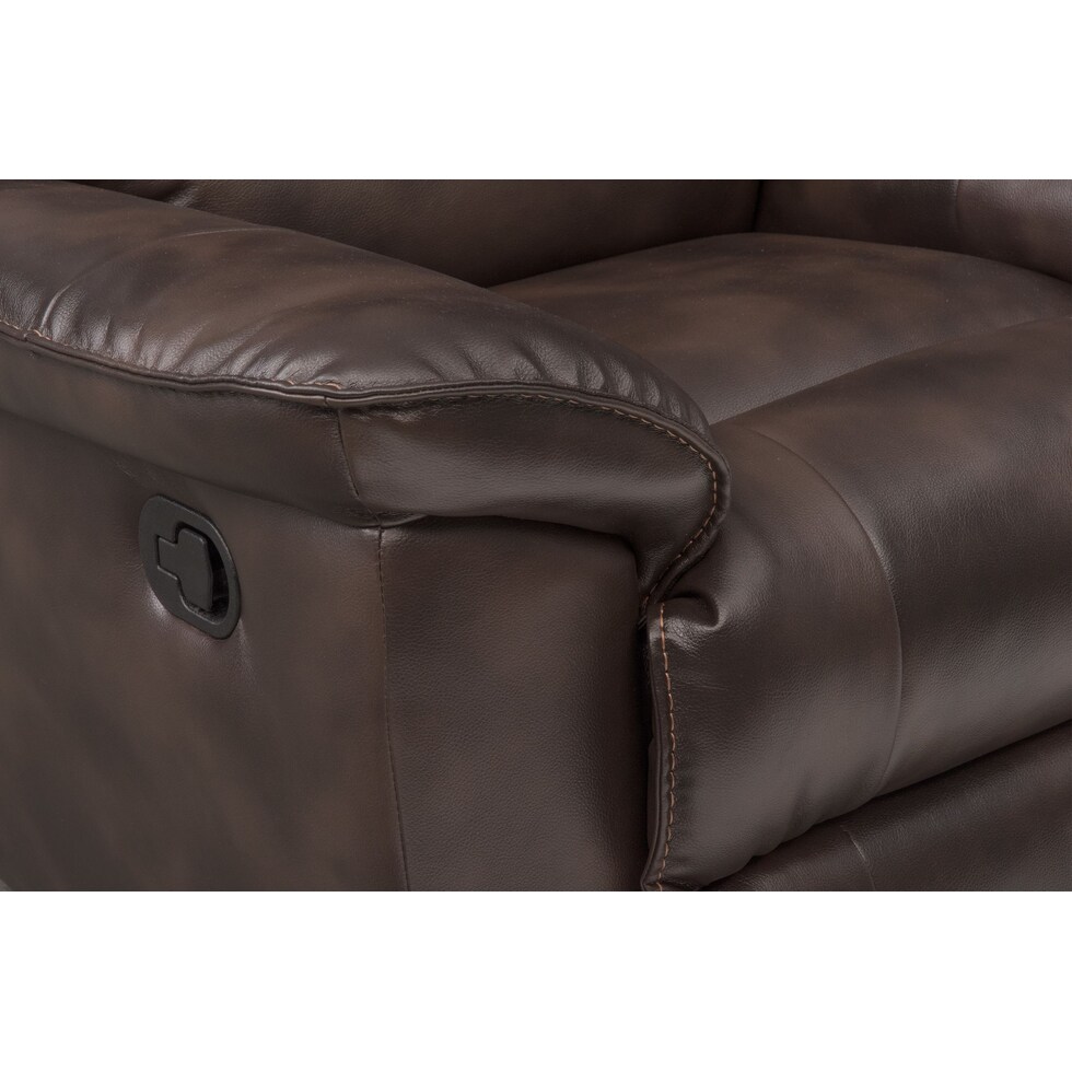 regis dark brown glider recliner   
