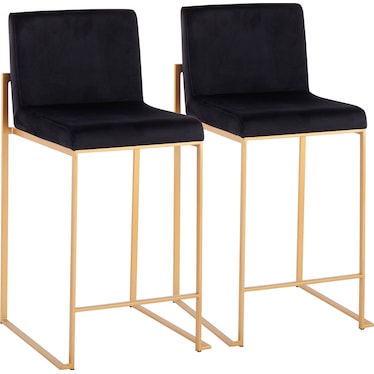 Reine Set of 2 Velvet Stools
