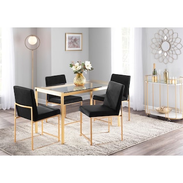 Reine Velvet Dining Chairs Set