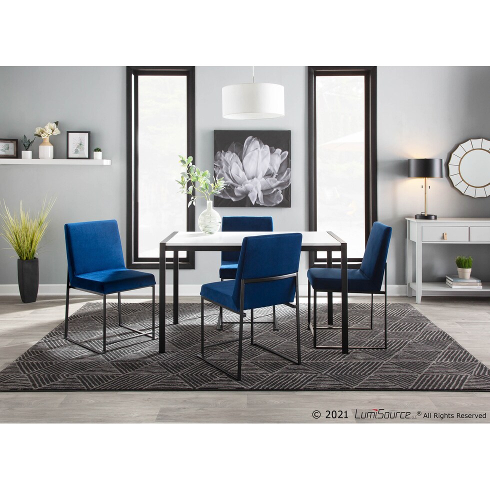 reine blue dining chair   