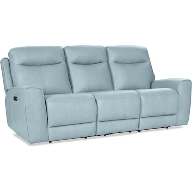 Remi Dual-Power Reclining Sofa - Sky Blue