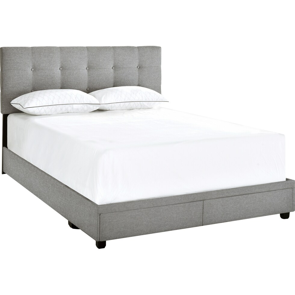 renata gray queen bed   