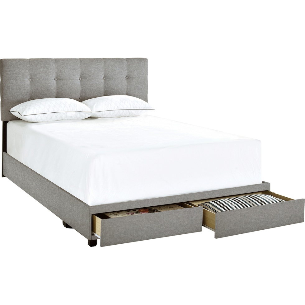 renata gray queen bed   