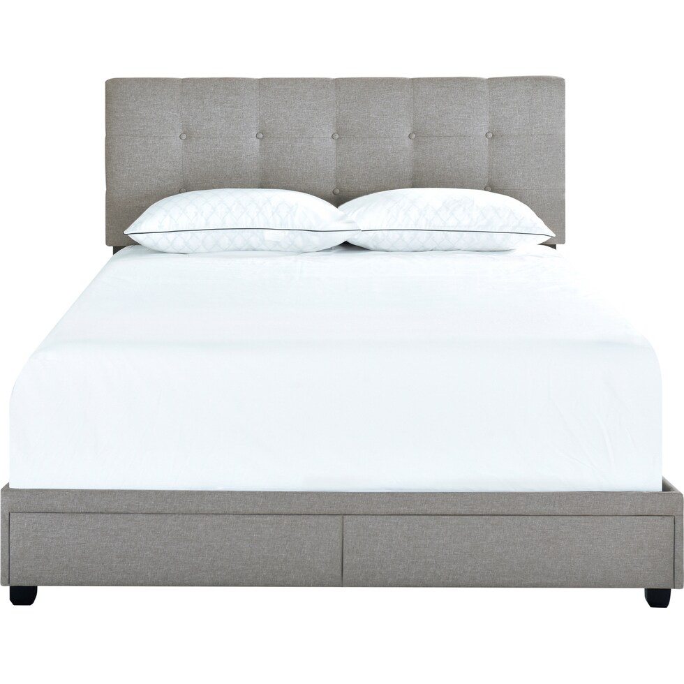 renata gray queen bed   
