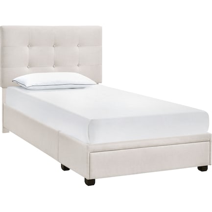 Renata Twin Upholstered Storage Bed - Gray