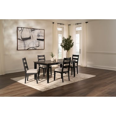 Maxwell Extendable Dining Table and 4 Upholstered Chairs