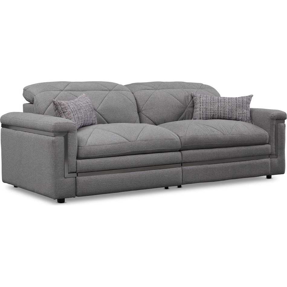 revel gray  pc power reclining sofa   