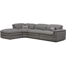 revel gray  pc power reclining sectional   