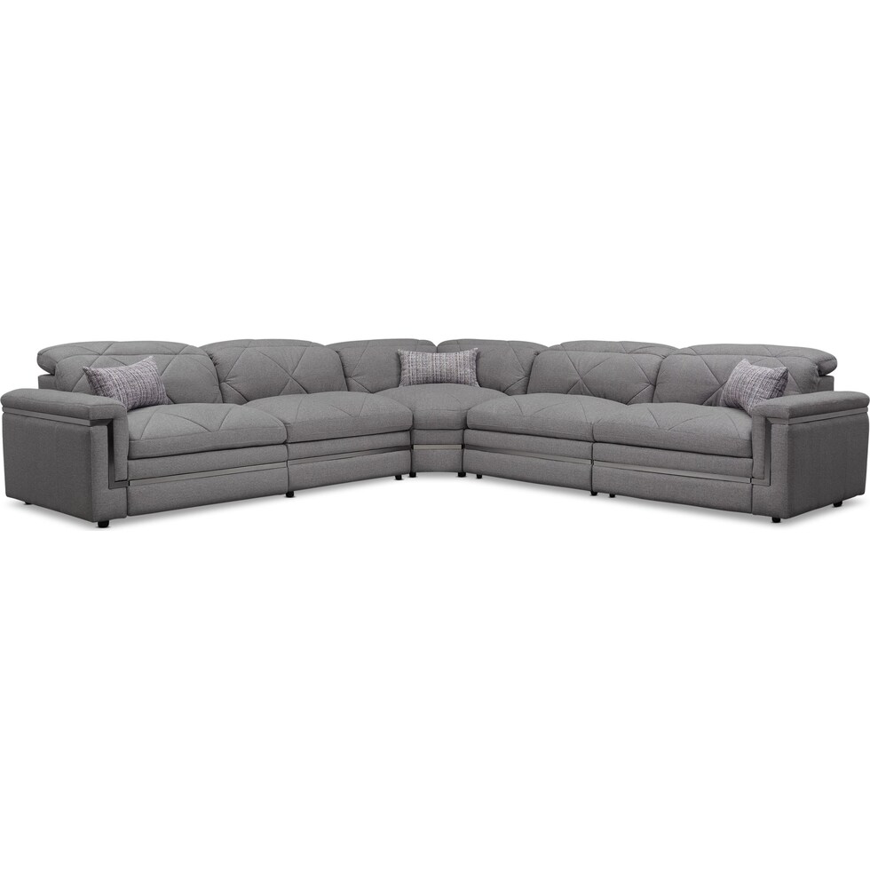 revel gray  pc power reclining sectional   