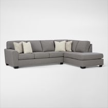 reydell gray sectional   