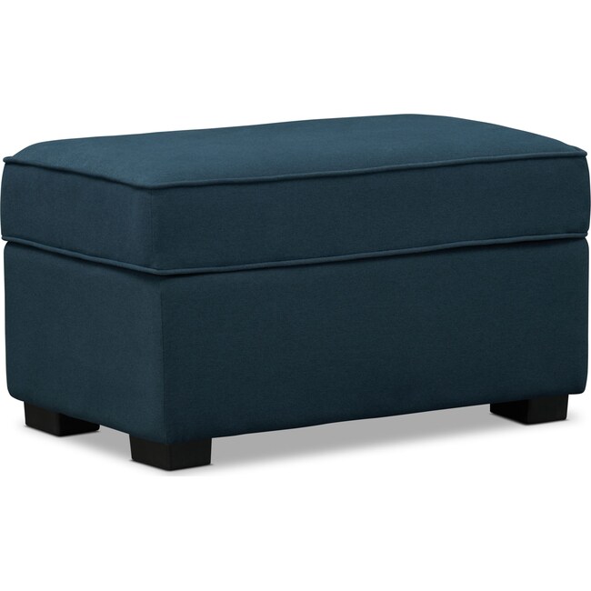 Living Room Furniture - Rhea Storage Ottoman - Navy