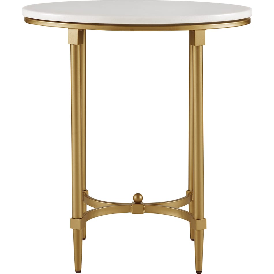 rhodes white gold end table   