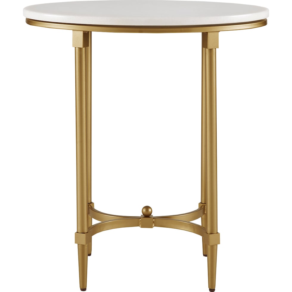 rhodes white gold end table   