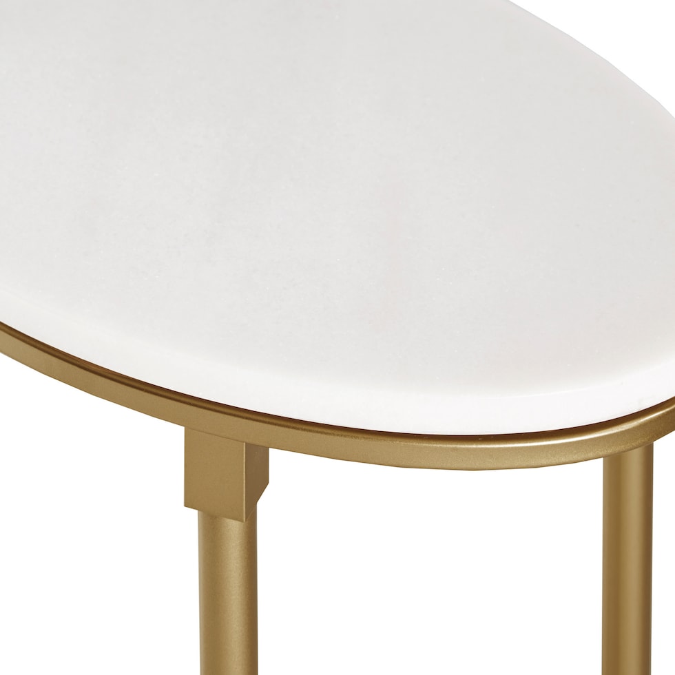 rhodes white gold end table   