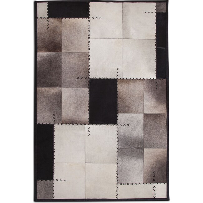 Rugs - Rhys Area Rug - Black and Ivory