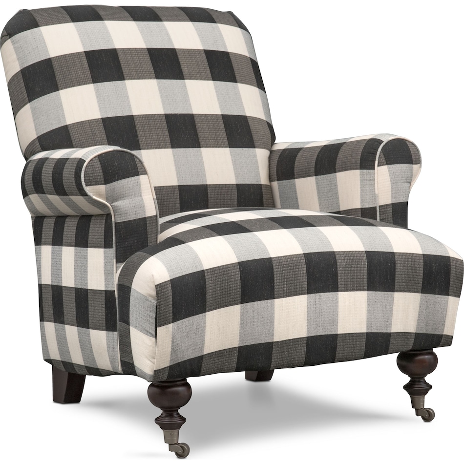 rhys black and white accent chair   