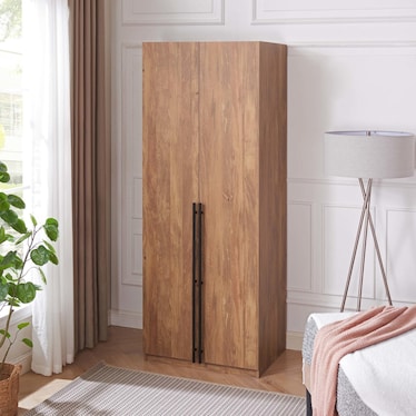Rian Wardrobe Closet with 1 Hanging Rod, 1 Shelf, and 2 Drawers