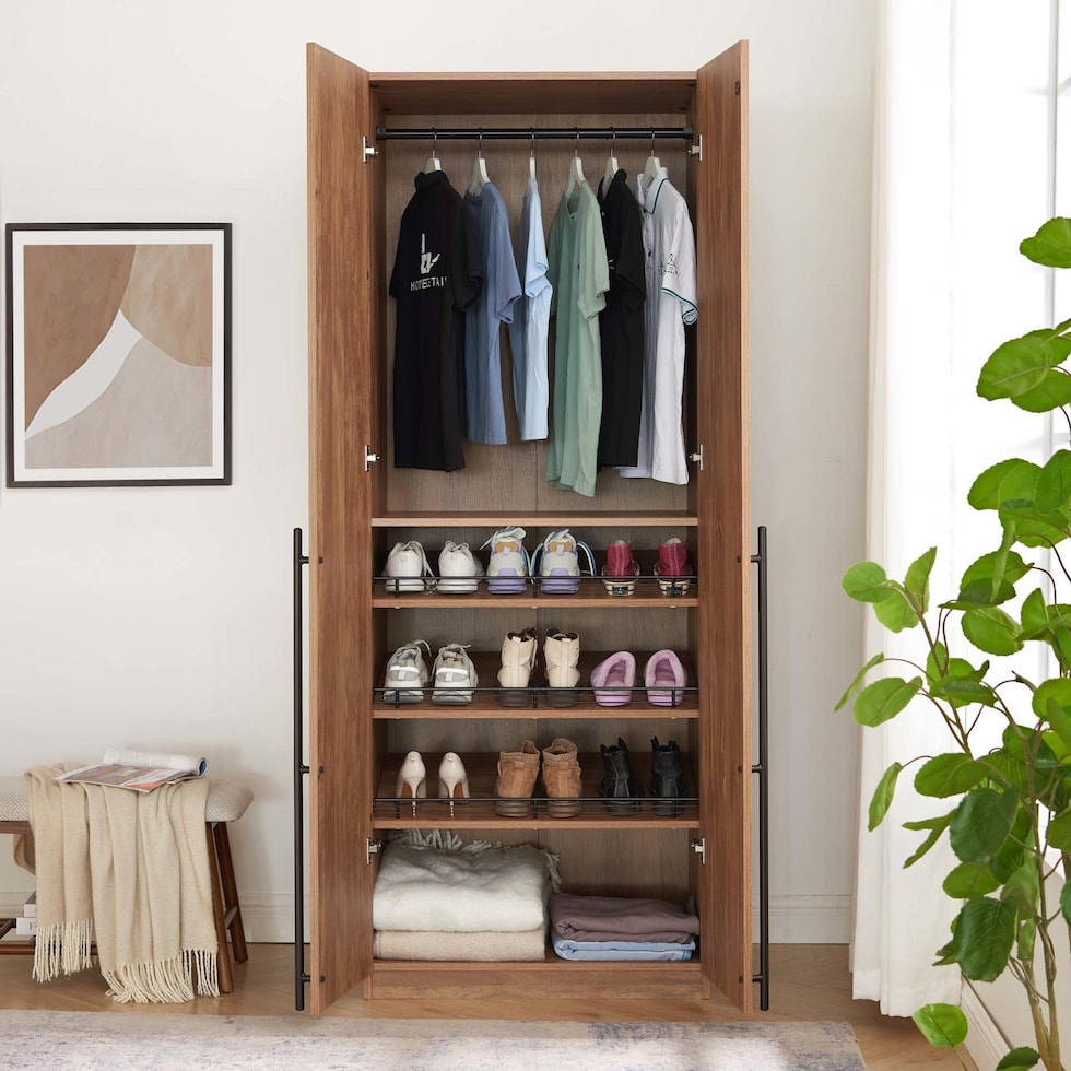 rian light brown wardrobe   