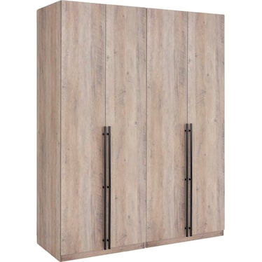 Rian Set of 2 Wardrobe Closets with 4 Shelves and 2 Drawers