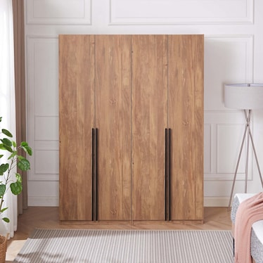 Rian Set of 2 Wardrobe Closets with 1 Hanging Rod, 1 Shelf, and 2 Drawers