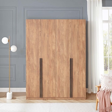 Rian Set of 2 Wardrobe Closets  with 1 Hanging Rod, 3 Shoe Shelves, and 1 Basic Shelf
