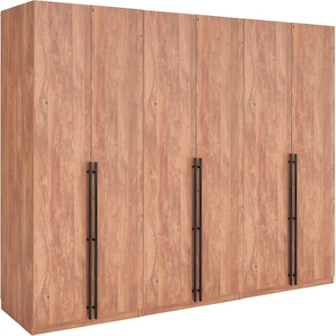 Rian Set of 3 Wardrobe Closets with 1 Hanging Rod, 1 Shelf, and 2 Drawers