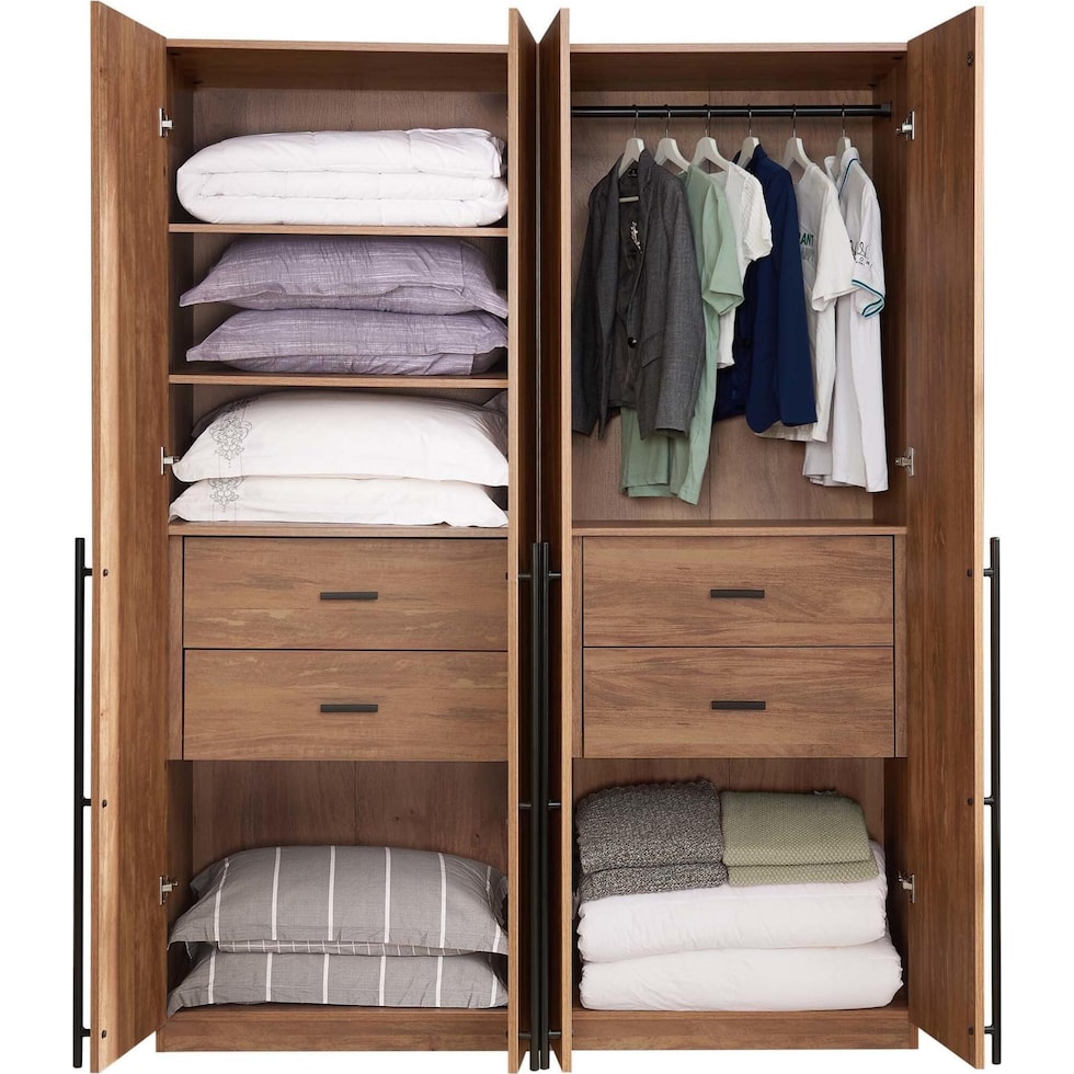 rian light brown wardrobe   