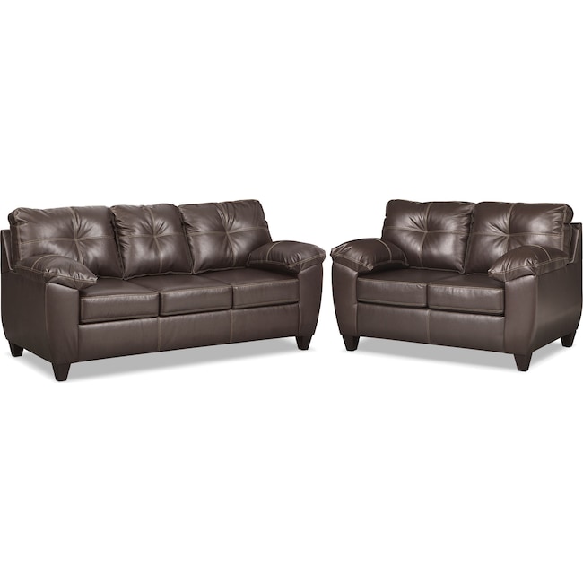 Living Room Furniture - Ricardo Queen Innerspring Sleeper Sofa and Loveseat Set