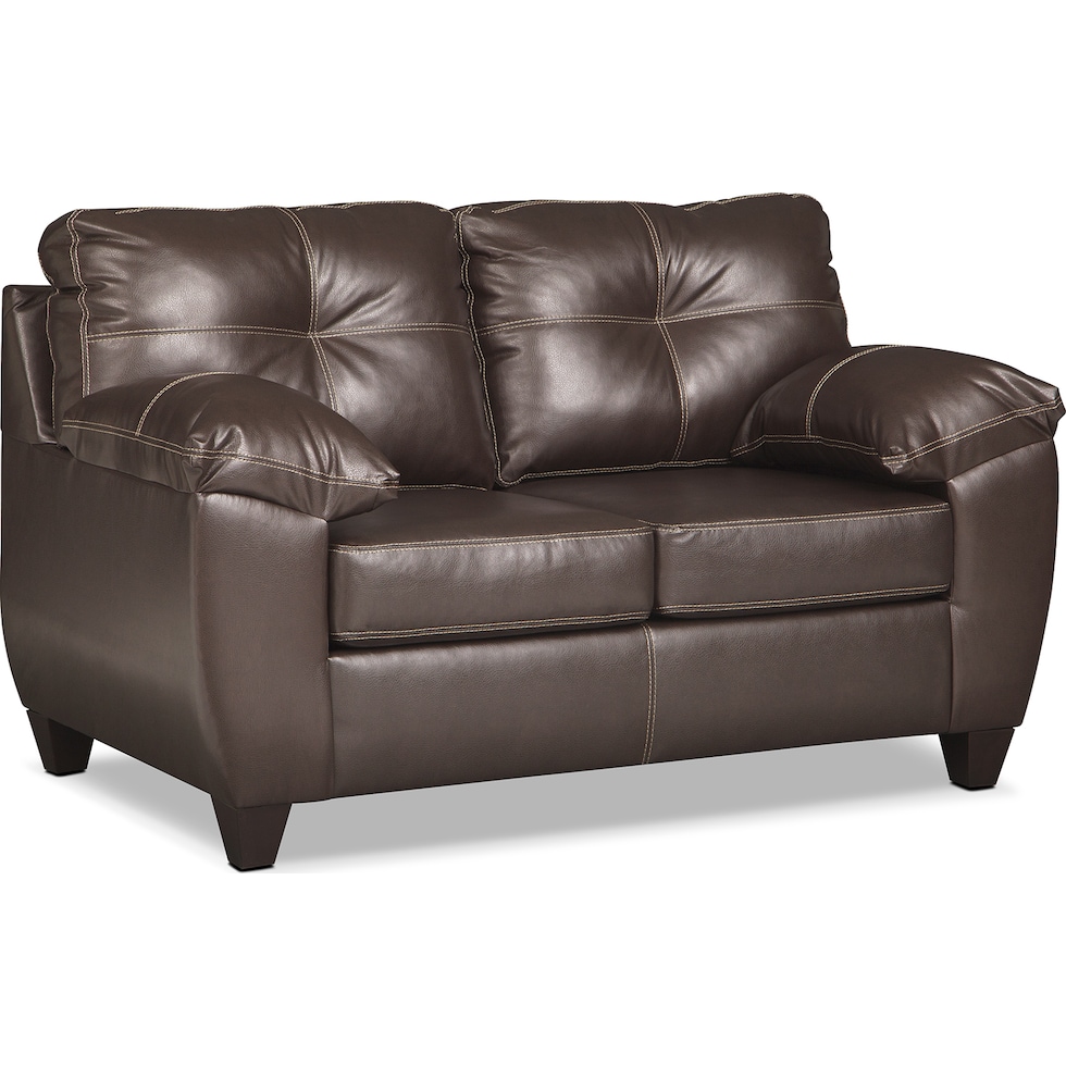 ricardo brown living room dark brown loveseat   