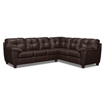 ricardo brown dark brown  pc sectional   