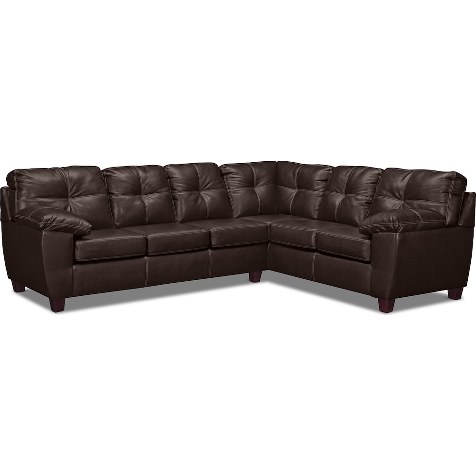 ricardo brown dark brown  pc sectional   