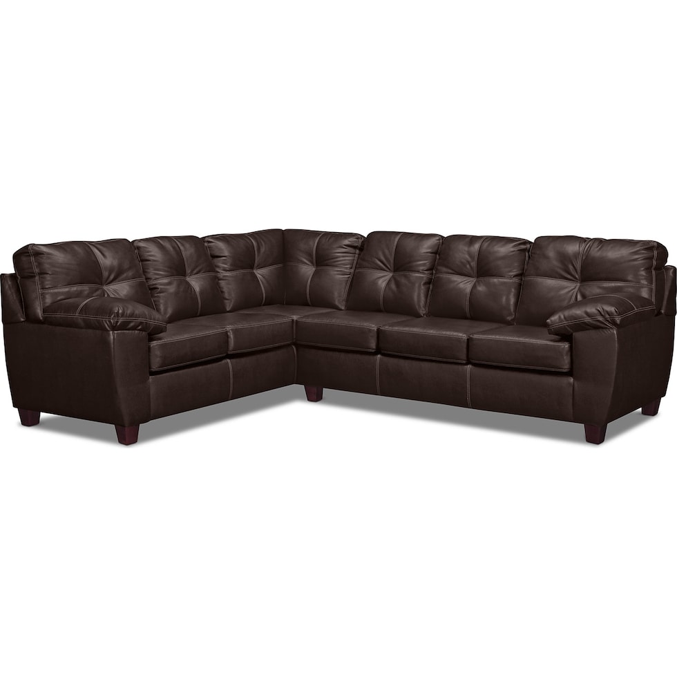 ricardo brown dark brown  pc sectional   